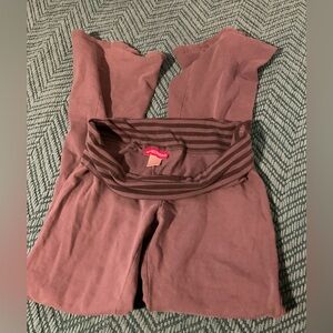 Ardene light grey/dark grey striped fold over Leggings